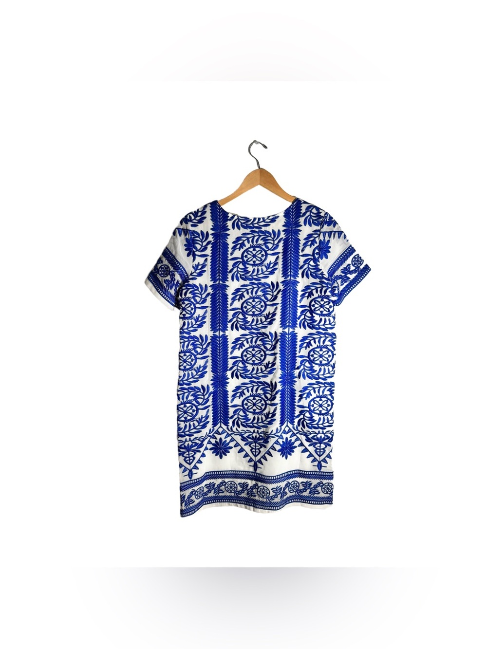 Lulu's Fond of You Shift Dress Women's Small Blue Embroidered Mini Coastal Vacay - Picture 2 of 6